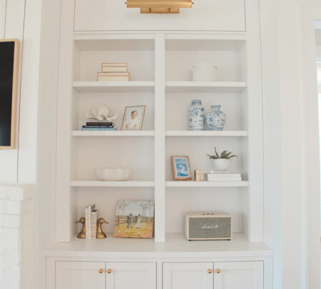 built-in shelving and storage